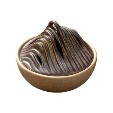 Imagem de XLWLLNJ Queimador de incenso em espiral, suporte de incenso de cerâmica, suporte de bobina para ioga, relaxamento de mesa, escritório, Estilo Retrô