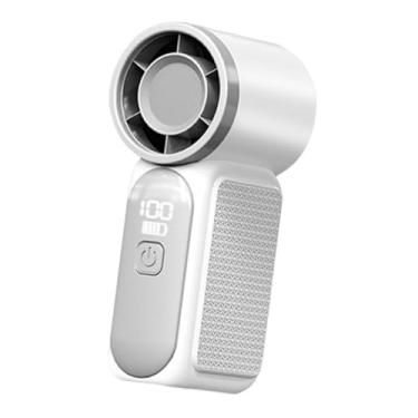 Imagem de Bothyi Ventilador portátil de mão silencioso multifuncional 18 horas 100 velocidades ajustável para ambientes internos e externos escritório maquiagem viagem, Branco