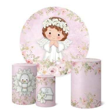 Imagem de Trio Capas Cilindro + Painel Redondo 1,50m Batizado - Fadrix, K1BTZ013