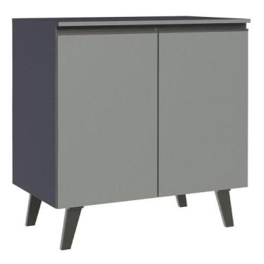 Imagem de Balcão 80 Cm 2 Portas Com Pés Cinza Nice Madesa Cinza