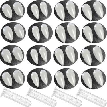 Imagem de 16 Pairs Vampire Teeth for Cosplay-4 Size Fake Fangs with 4 Tube Solid Adhesive for Halloween Props, Anime Party Dress Up Costume Masquerade Accessory Gift for Christmas Party