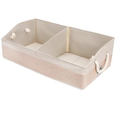 Imagem de Nage-Bay Cesta Grande Para Brinquedos De Cachorro Com Alça, Caixa Dobrável Sala Estar, 72 Cm, Roupas, Organizadores E Placa Rígida Armazenamento, Antiderrapantes Animais Estimação (Bege)