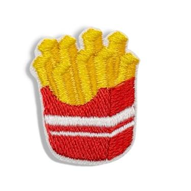 Imagem de 7 peças de batatas fritas, batatas fritas, remendo de alimentos, adesivos bordados autoadesivos fofos de desenhos animados para roupas, crachá, jaquetas, mochilas, bolsa de chapéu e capas de telefone