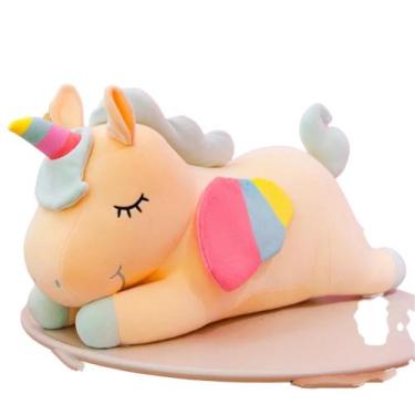 Imagem de Bicho De Pelúcia Unicórnio Dormindo Fofinho - BabyHome, Amarelo