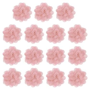 Imagem de YELARXI Flores de chiffon, apliques de tecido de costura, apliques de flores de chiffon - adequado para (mulheres/artesanato faça você mesmo/tiaras/acessórios de cabelo/casamento/festa/corsage) pacote