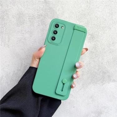 Imagem de Capa de silicone com pulseira para Samsung Galaxy S21 S23 S24 S25 Ultra Fe S22 S25 Plus Ultra, capa com suporte para pulseira, WD Green, para Samsung Note 20 Ultra