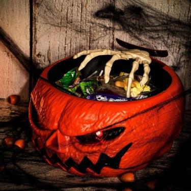 Imagem de Baleiro Halloween Abóbora Com Sensor Mão Esqueleto - FRP003P