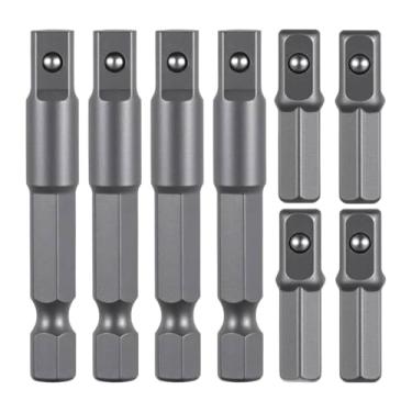 Imagem de Whtkoph Adaptador de 8 Bits Hexagonais para Quadrados, Ferramentas Elétricas, Adaptador Robusto Portátil de 1/4 para Reparo Automotivo No Local de Trabalho, F