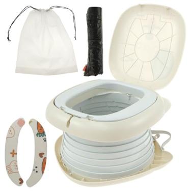 Imagem de Assento sanitário portátil, cadeira de vaso sanitário dobrável para crianças, vaso sanitário para uso interno e externo com bolsa de viagem, penico infantil para crianças, viagens de carro, ambientes