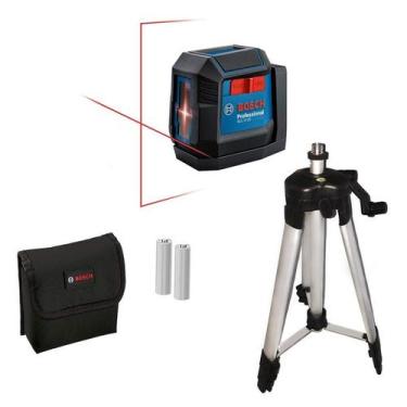 Imagem de Kit Nível a Laser Bosch com TRIPÉ PROFISSIONAL, 12m, 2 Linhas Vermelha