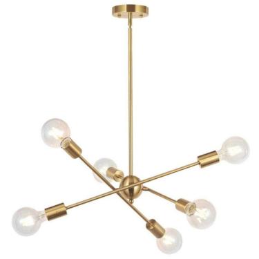 Imagem de Lâmpadas de candelabro Scratch Luxury Pendant Lighting 6 E27 Gold