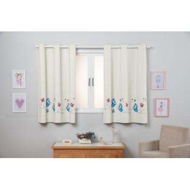 Imagem de Cortina Blackout Corta Luz Estampa Borboleta Indicado para Varão Simpl