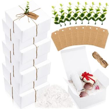Imagem de Set de 8 Cajas de Regalo Crtiin 20x20x10 cm Papel Blanco