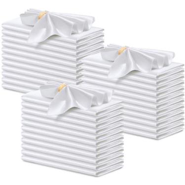 Imagem de Guardanapos de pano P Pothuiny Satin 50 unidades 43x43 cm brancos