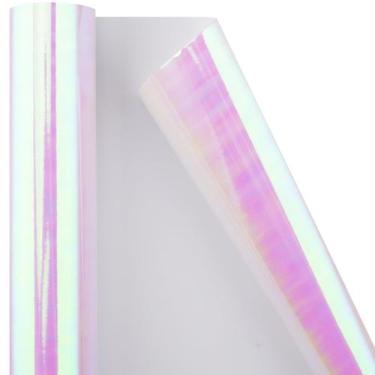 Imagem de Papel de embrulho holográfico Burymento Pink Glitter 43cm x 10m