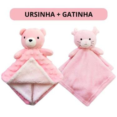 Imagem de Kit Naninha Bebê Premium Hipoalergênica - Bichinhos Pelúcia Paninho de