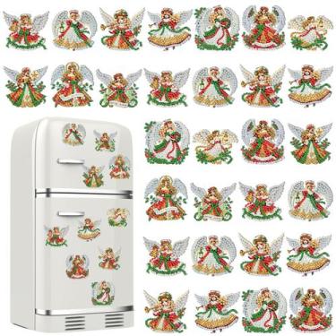 Imagem de Kit de ímãs Christmas Angel Diamond Art, 30 unidades da Motipuns