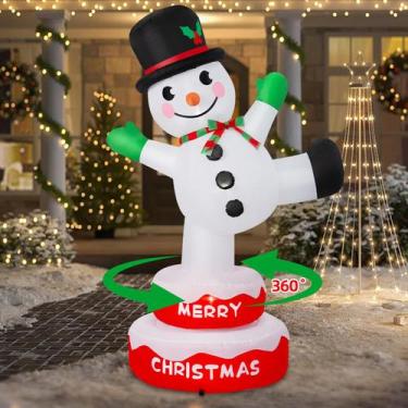 Imagem de Boneco de neve giratório inflável BrdJade 6" com LEDs