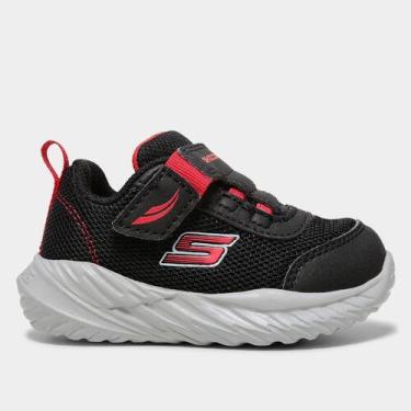 Imagem de Tênis Infantil Skechers Nitro Sprint Swift Menino, Preto, Vermelho, 23