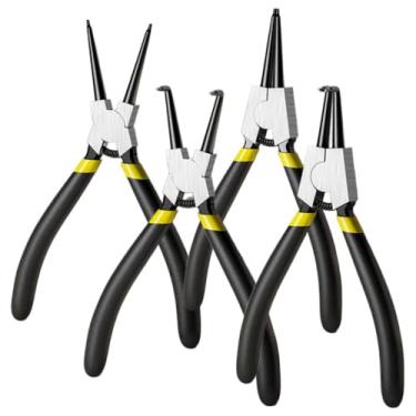 Imagem de Alicates de 7 Polegadas (17cm) com Bico Meia-Cana Reto e Longo Kit de 4, para Trabalhos de Precisão em Bijuteria e Eletrônica