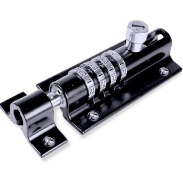 Imagem de Fechadura de Portão Deslizante com Combinação de 4 Dígitos, Trava de Segurança para Portões, Galpões, Janelas, Portas, Celeiros, Cercas de Ferro ou Madeira