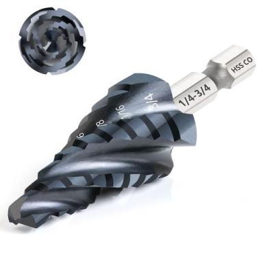 Imagem de Broca Step Drill Matework M35 Cobalto, TiAlN, revestida com 9 tamanhos