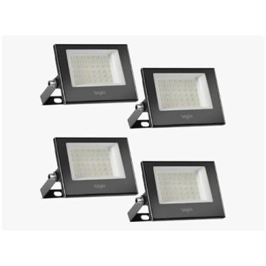Imagem de 4 Refletor LED 50W SMD IP66 Prova d'Água Holofote Externo 6500K Alta Luminosidade Economia Energia