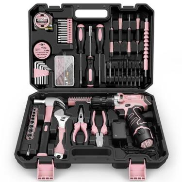 Imagem de Kit de ferramentas Sundpey 206 unidades com furadeira elétrica sem fio