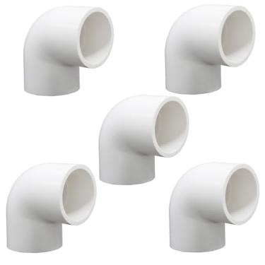 Imagem de Cionyce 5 peças de encaixe de cotovelo de 90 graus PVC de 2,5 cm - acessórios de canto de tubo branco para sistema de irrigação por gotejamento HE051-1, irrigador, edifício de móveis DIY