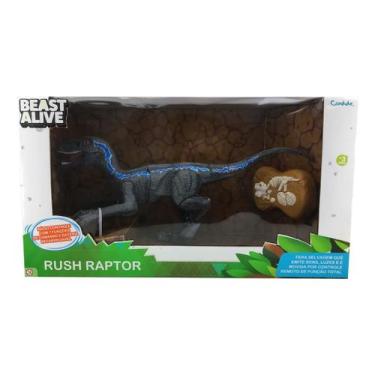 Imagem de Robô Dinossauro Rush Raptor com Controle Remoto 7 Funções Candide 1133