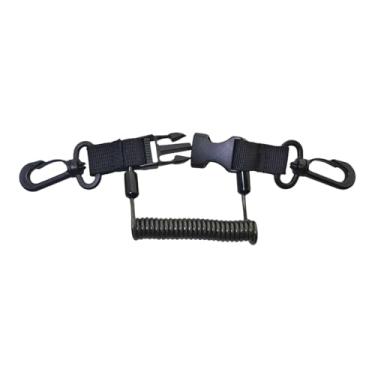 Imagem de UGPLM Cordão de retrátil para mergulho com clipe e fivela de liberação rápida para câmeras e lanternas subaquáticas.