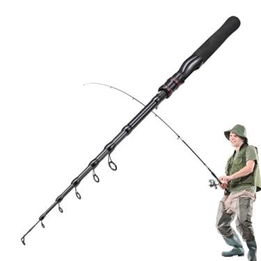 Imagem de Vara de pesca dobrável,Vara de pesca dobrável | Vara de pesca do robalo - Vara de pesca pequena, vara de pesca marítima portátil para pesca de truta de salmão baixo, vara de pesca de viagem