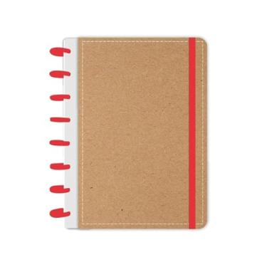 Imagem de Caderno de Disco Capa Dura A5 Kraft Vermelho com 80 folhas abyara graf cod 4179 (tipo caderno inteligente)
