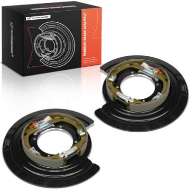 Imagem de A-Premium Conjunto de placa de suporte de freio de estacionamento com carga traseira compatível com modelos Jeep e Dodge - WK2 Series Grand Cherokee 2011-2019, Durango 2011-2019, conjunto de 2 peças