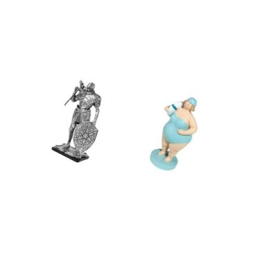 Imagem de Fenteer Estatueta de Cavaleiro de Arte Nórdica, Escultura Abstrata em Resina para Mesa, Armário, Mesa de Escritório, Peça Central, Entrada, Praia, Sen