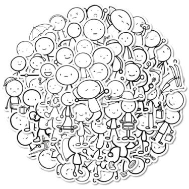 Imagem de 56 adesivos fofos de desenhos animados, decalques criativos desenhados à mão para diário, garrafas de água, guitarras, skates, bagagens, capacetes, ideais para lembrancinhas de artigos de festa