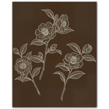 Imagem de Arte de parede serenidade botânica - Pôster de planta boho 20 x 25 cm para decoração de cozinha, sala de estar, escritório - Estilo de arte de parede botânico emoldurado para casa de fazenda rústico