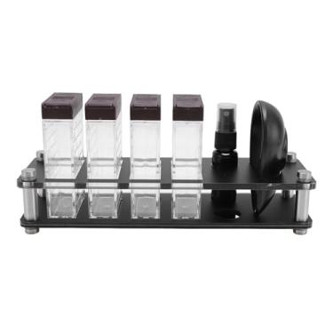 Imagem de SUNGOOYUE Rack de Armazenamento de Grãos de café, Conjunto de Copos de Dosagem de Vedação Eficiente para Escritório Em Casa, Material Plástico, 4 Caixas de Armazenamento, 1 Frasco de Spray para