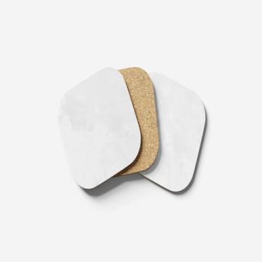 Imagem de Porta Copos Com Ilustração Personalizada Cimento Branco 10.5x10.5 cm