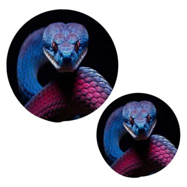 Imagem de Wassud Conjunto de descanso de cobra para pratos quentes, suportes de panela redondos, almofadas quentes de algodão, porta-copos elegantes, decoração de cozinha e acessórios, 2 peças