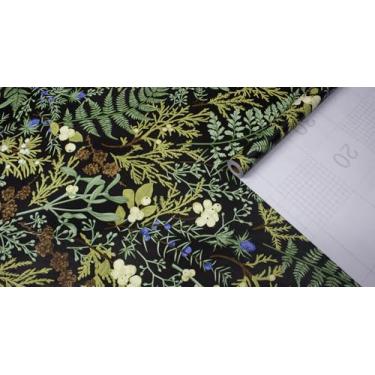 Imagem de Forro de prateleira de samambaia verde escuro papel de parede botânico preto para paredes armários mesa artes artesanato decalque 43 x 39 centímetros