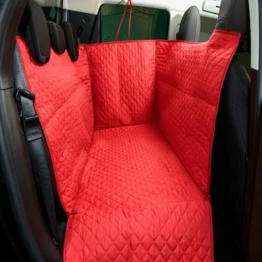 Imagem de Kit 3 peças Protetor de Banco Veicular Dianteiro e Traseiro Plus Impermeável Universal (Vermelho)