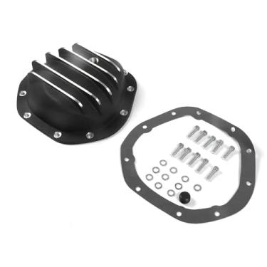 Imagem de Kessocco Dana 44 Kit de tampa do diferencial 10 parafusos de substituição de alumínio para Chevy GM Ford Dodge Dana 44 tampa do diferencial dianteiro e traseiro (preto)