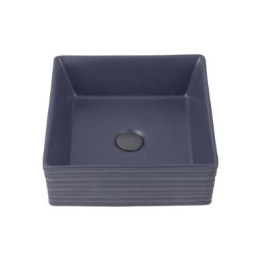 Imagem de Cuba De Apoio Para Banheiro Quadrada Slim Louça Cerâmica 38 cm Larimar