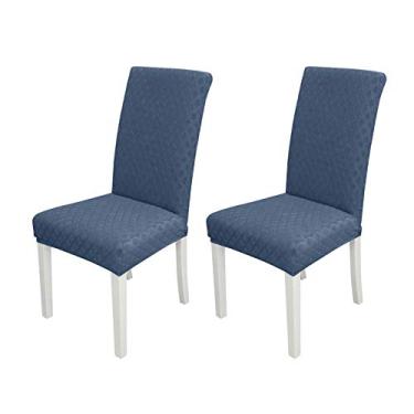 Imagem de 2 peças de Capa para Cadeira Jantar Protetora Assento Elástica Removível e Lavável Jataí Rombo Casa Festa Hotel Cerimônia Casamento