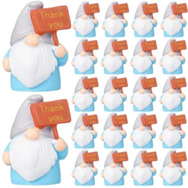 Imagem de Seenelling 24 peças mini estatueta de gnomo de resina miniatura pequena estatueta de gnomo de fada estátua de apreciação inspiradora com palavra motivacional para mesa de escritório suprimentos de