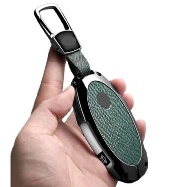 Imagem de Capa para chave de carro, pingente de chaveiro, compatível com Hyundai Santa Fe/2023 2024/Sonata/Grandeur/Staria/Kona/Ioniq/Tucson/Elantra(12-green keychain)