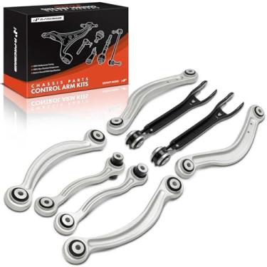 Imagem de A-Premium Conjunto de 8, braço lateral traseiro, braço inferior, compatível com Mercedes-Benz C300, C350, C63 AMG, C350e, C250, C400, E300, E250, E350, E400, E550, E450, GLC300, GLC350e, CLS5500e