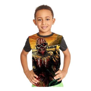 Imagem de Camiseta Infantil Iron Maiden Banda De Rock Ref:217, Preto, 2