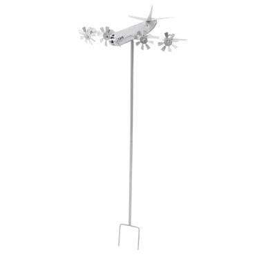 Imagem de TOPINCN Girador de de Avião, Moinho de de Metal de Ferro Resistente para Decoração de Jardim Ao Ar Livre, Com Design Fácil de Montar para Decoração de Gramado de Pátio de Quintal